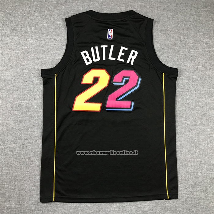 Maglia Bambino Miami Heat Jimmy Butler #22 2021-22 Citta Nero